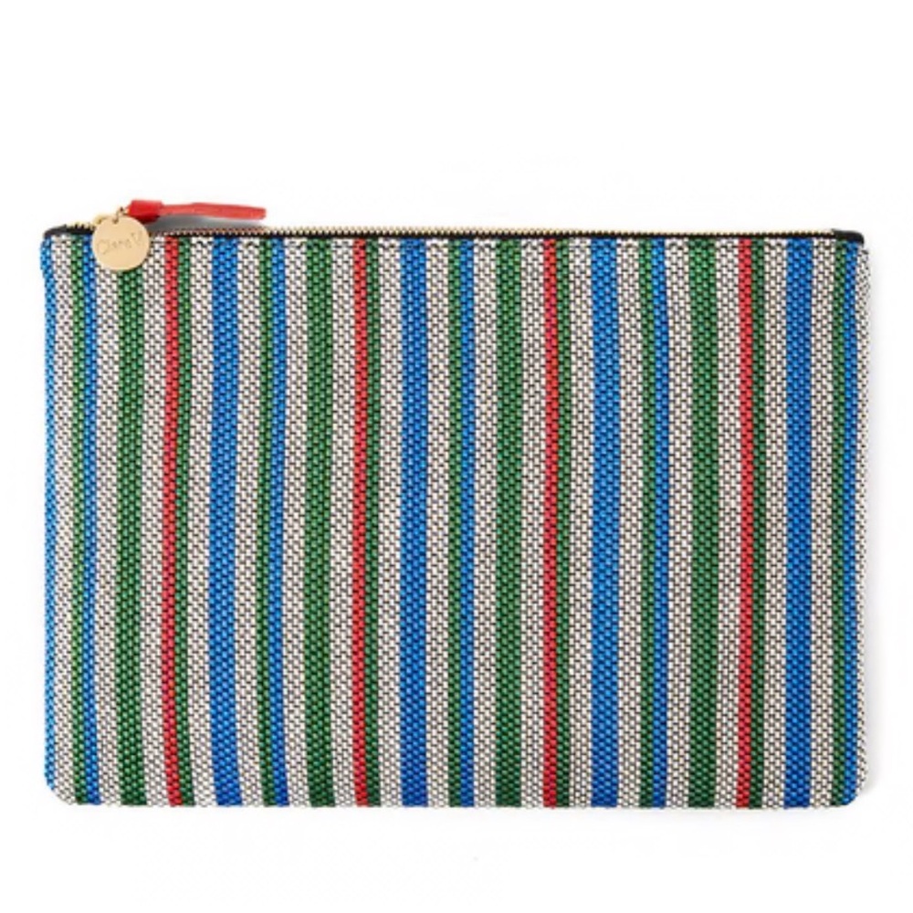 Clare V Garden Stripe Flat Clutch